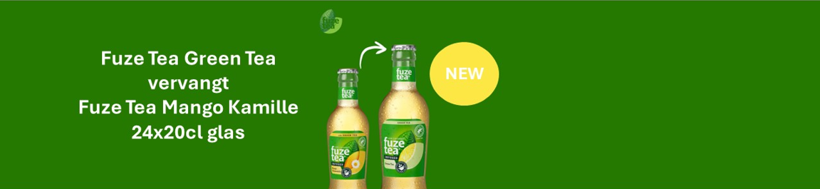 De Fuze Tea Green Tea vervangt de Fuze Tea Green Tea Mango Kamille.